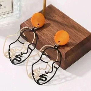 Aesthetic Boho Abstract Face Design Earrings